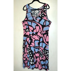 Pink & Blue Tank Dress 1X 24 seven Comfort Apparel Gender Reveal Sleeveless NWT